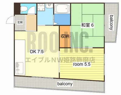 インタービレッジ千代田町【201号室】の間取り