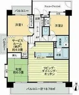 グランレイム甚目寺【401号室】の間取り
