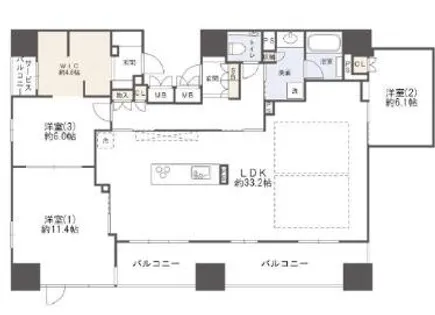 ローレルタワー心斎橋【2301号室】の間取り