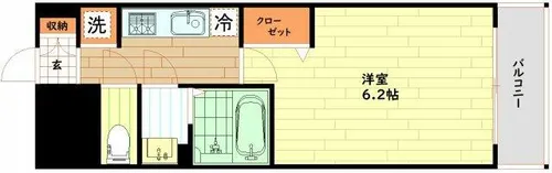 プレサンスOSAKA DOMECITYビーツ【9階】の間取り