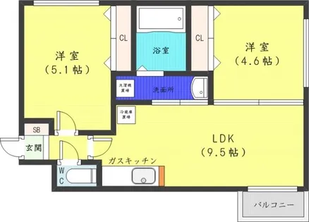 プロヴィデンス北円山【1階】の間取り