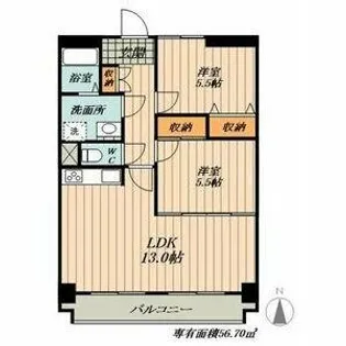 シャルマン冨士塚【1階】の間取り