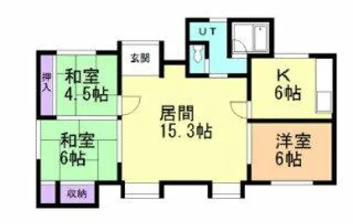 スワンハイム【1F号室】の間取り