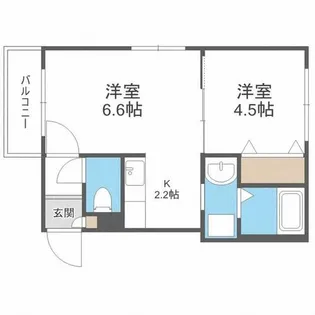 ル・ファール琴似【1階】の間取り