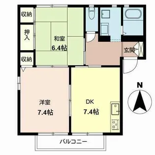 グランシード白水苑【0201号室】の間取り