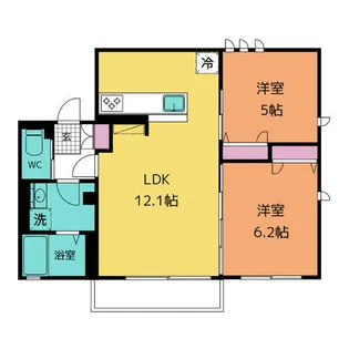 ウィズハイム【102号室】の間取り