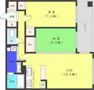 S-FORT中島公園【9階】の間取り