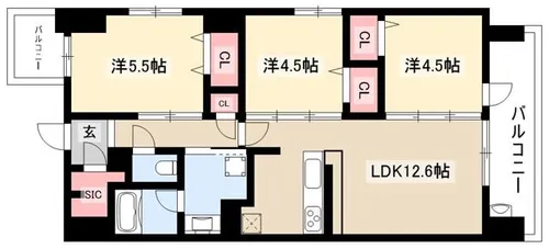 プレサンスロジェ名古屋駅SOUTH【0404号室】の間取り