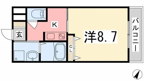 ワレアオコダ【205号室】の間取り