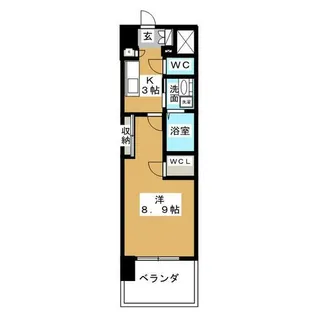 グランドソレイユ名駅【9階】の間取り