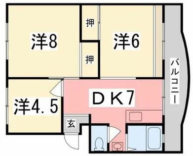 溝口ハイツ【D-4号室】の間取り