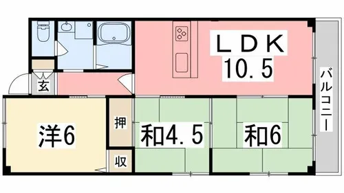 ビューハーモニー【307号室】の間取り