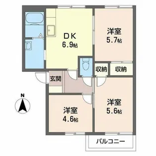 ジョイフル飛鳥【0205号室】の間取り