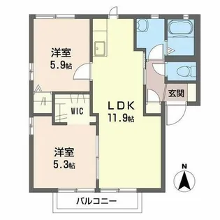 サンロイヤルI・II【0201号室】の間取り