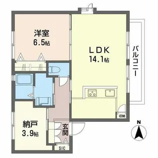 ラフィーネ北山【0207号室】の間取り