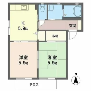 グリーンパレスISA-I・II【1階】の間取り