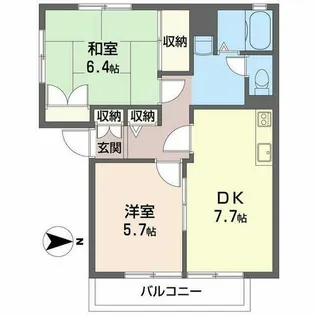 グリーンヒルズ梅ノ木【0201号室】の間取り