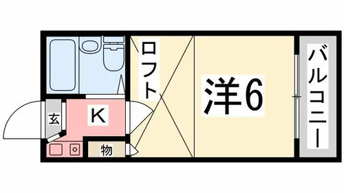 キャッスル八代【202号室】の間取り