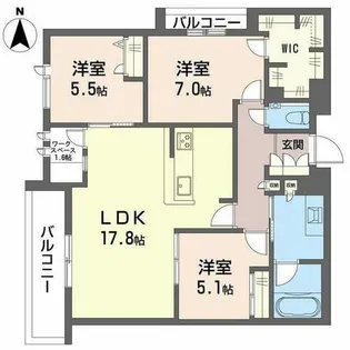 Shamaison Ecracie 大屋町【0403号室】の間取り