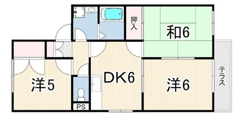 メゾン鷹取【1階】の間取り