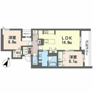 グレイス神戸住吉【0405号室】の間取り