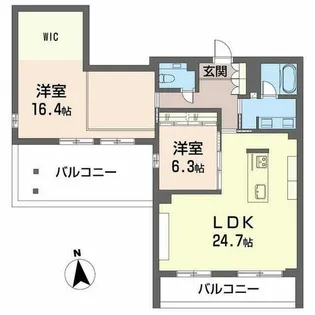 プレミアスゲート【0203号室】の間取り