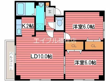 レジデンス月寒【4階】の間取り
