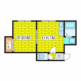 カーサ北野【203号室】の間取り