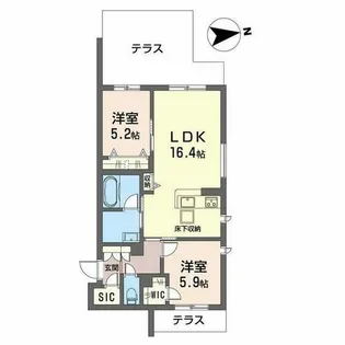 シャーメゾン リシェス【0101号室】の間取り