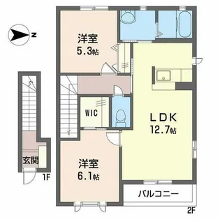 レジデンシア時計台【2階】の間取り