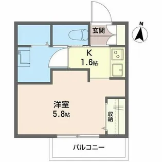 ル・クレール岡町【A201号室】の間取り