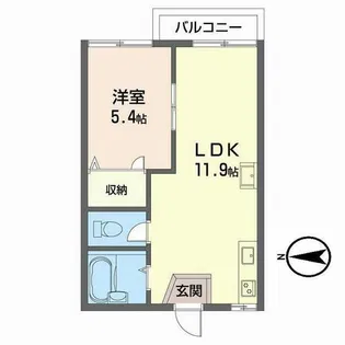 ユニハイツ【0202号室】の間取り