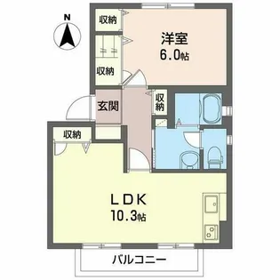 ハイツデュオA棟・B棟【2階】の間取り
