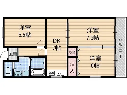 サニーコート正雀【2階】の間取り