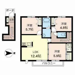 シャーメゾンソレイユ【0201号室】の間取り