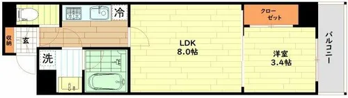 APRILE南森町【5階】の間取り