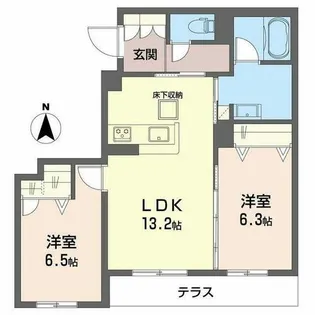 ヒュッゲ コート【0101号室】の間取り