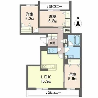 ヒュッゲ コート【0301号室】の間取り