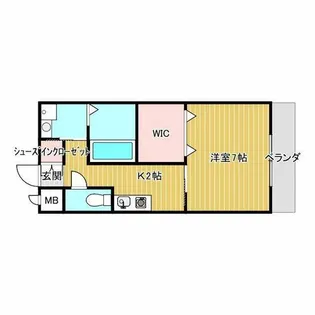 ドエル小松SOUTH【201号室】の間取り