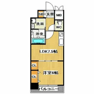 ジューム南船場【4階】の間取り