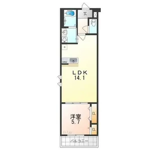 リベルト・ボヌールⅢ番館【2階】の間取り