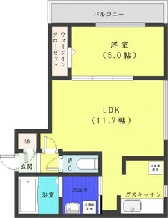 プレオン・ウエスト・ロカ【1階】の間取り