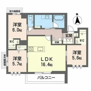 ファミール夜寒【0305号室】の間取り