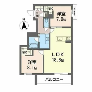 ファミール夜寒【0301号室】の間取り