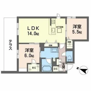シャーメゾン ブランシュ【1階】の間取り