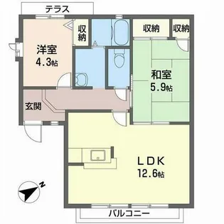 グランドールF【0103号室】の間取り