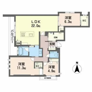 リシェス御所南【0203号室】の間取り