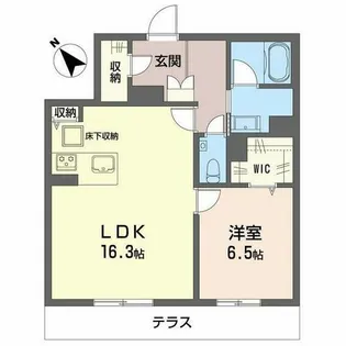 ベレオ井田町【0102号室】の間取り