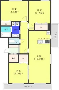 ヴァンヴェール円山【7階】の間取り