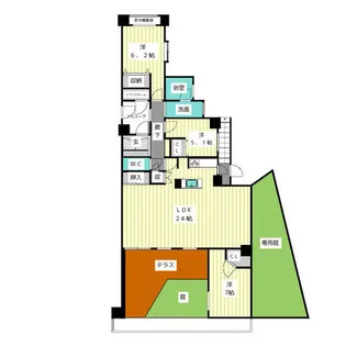 ユーフォリア虹ヶ丘【1階】の間取り